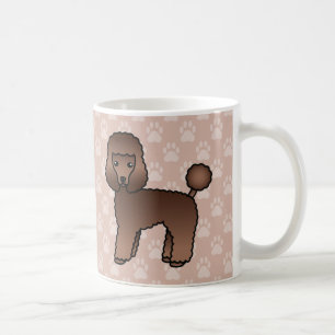 Mug Jolis Chiens Toy Caniches Marrons Sur Fond Gris