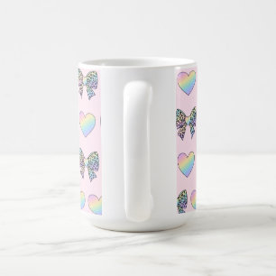 Mug jolis cœurs arc-en-ciel doux dégradé pastel motif