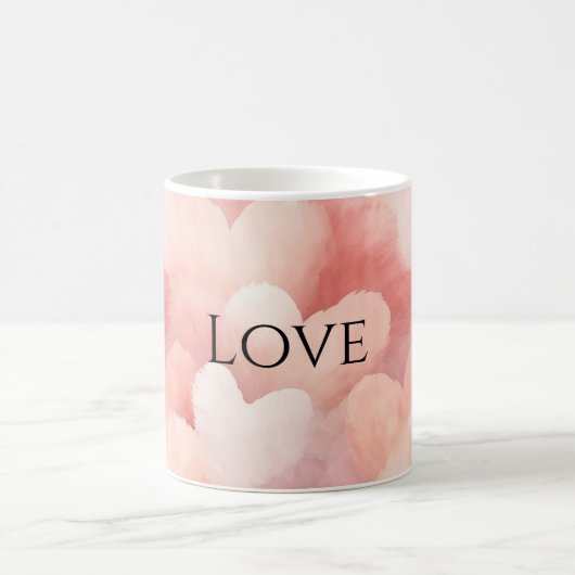Mug Jolis cœurs roses blush d'amour (Centre)