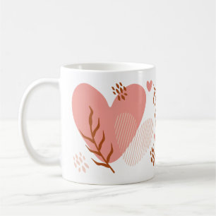 Mug Jolis cœurs roses botaniques pour la Saint-Valenti