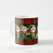 Mug Jolis Elfes Occupés Noël Plaids Verts (Devant gauche)