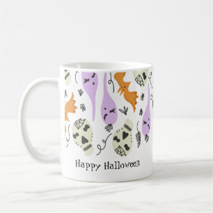 Mug Jolis gribouillages d'Halloween Citrouille Crâne C
