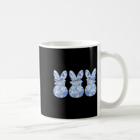 Mug Jolis lapins patchwork coquette noeud oeufs Pâques (Droite)