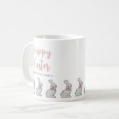 Mug Jolis Lapins Roses Joyeuses Pâques (Devant gauche)