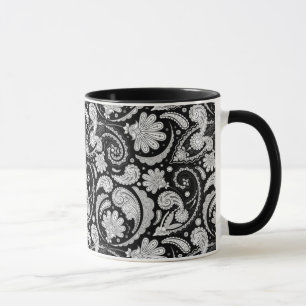 Mug Jolis motifs cachemire noir blanc vintage