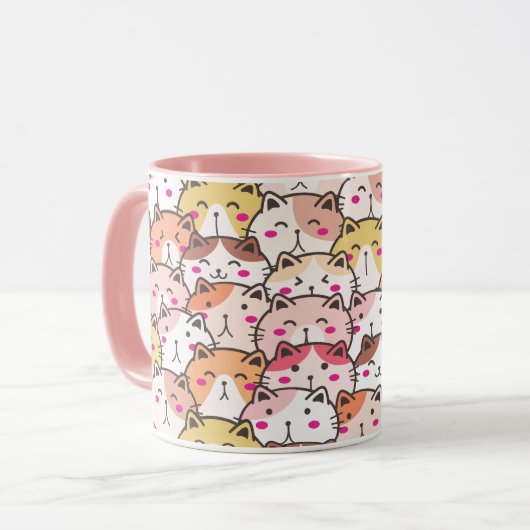 Mug Jolis motifs mignons Chats Chatons, Moderne (Devant gauche)