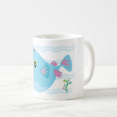 Mug Jolis poissons tropicaux bleus à nageoires roses (Devant droit)