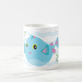 Mug Jolis poissons tropicaux bleus à nageoires roses (Centre)
