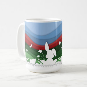 Mug Jolis poussins de lapin de Pâques et œufs dans la