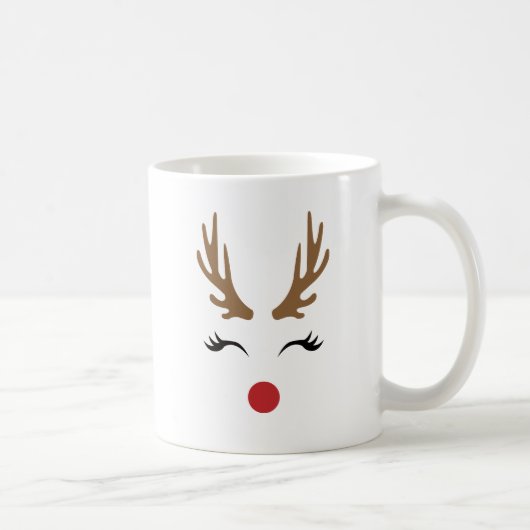 Mug Jolis Renne de Noël Fantaisistes (Droite)