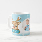 Mug Jolis rennes de Noël bleus pour garçons (Devant gauche)