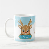Mug Jolis rennes de Noël bleus pour garçons (Gauche)