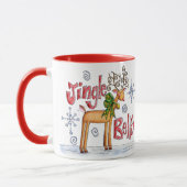 Mug Jolis rennes de Noël, flocons de neige des cloches (Gauche)