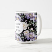 Mug Jolis rêves de fleurs blanches violettes (Devant droit)
