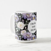Mug Jolis rêves de fleurs blanches violettes (Devant gauche)