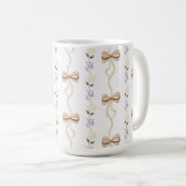 Mug Jolis rubans de fleurs blanches lavande (Devant droit)