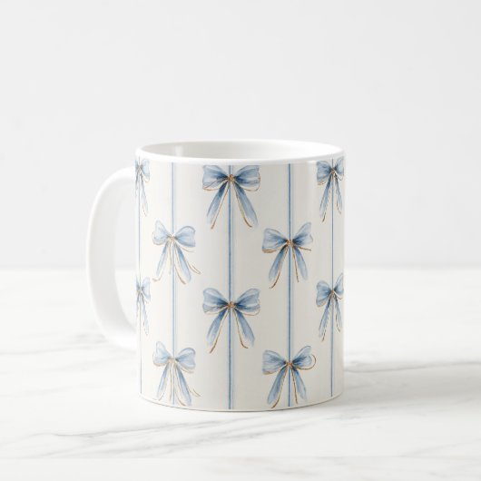 Mug Jolis rubans et rayures bleus (Devant gauche)