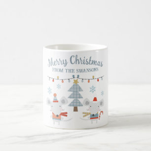 Mug Jolis souris de Noël et arbre