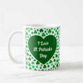 Mug Jolis trèfles et coeurs verts Saint-Patrick (Gauche)