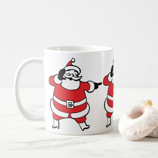 Mug Jolly Santa Claus appelle Reindee à Noël (Avec donut)