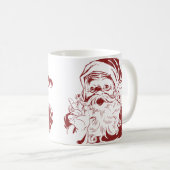 Mug Jolly Santa Claus dans Red Fun Retro Joyeux Noël (Devant droit)