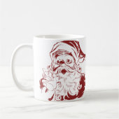 Mug Jolly Santa Claus dans Red Fun Retro Joyeux Noël (Gauche)