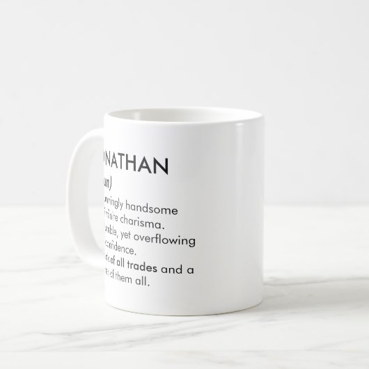 Mug Jonathan name, Editable name, Custom name (Devant gauche)
