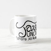 Mug Jonction Java avec du café Texte noir (Devant gauche)