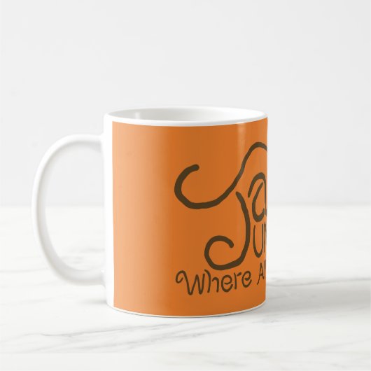Mug Jonction Java avec texte Brown de café (Gauche)