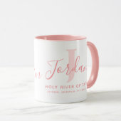 Mug Jordan name meaning and monogram soft pink text (Devant droit)