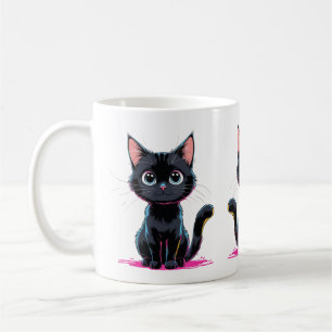 Mug Jote Black Cat Anime Illustration Jouer Cartoon