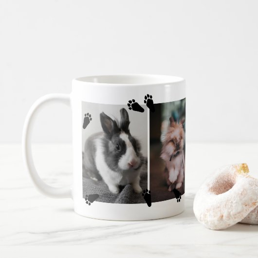 Mug Jote Bunny Empreintes de pattes Quatre animaux de  (Avec donut)