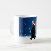 Mug Jote Chien Carlin noir Noël Santa Hat Étoiles de n (Devant gauche)