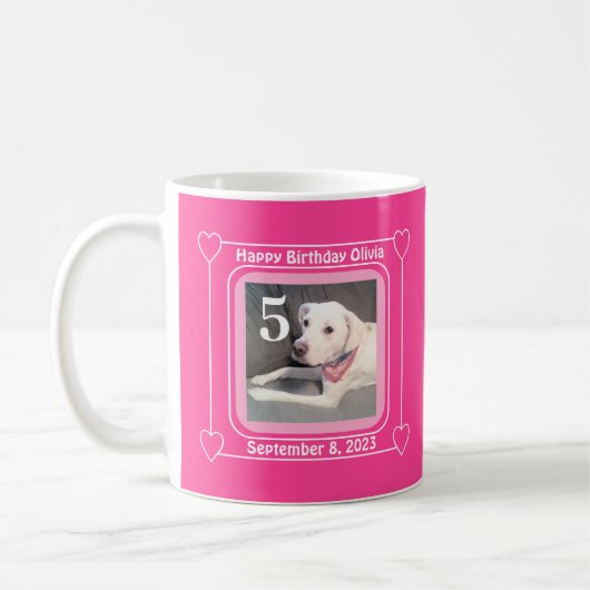 Mug Jote Chien Chien Chien Photo Anniversaire Numéro 5 (Gauche)