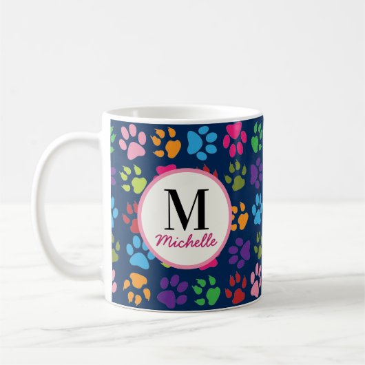 Mug Jote drôle Empreinte de patte animal de compagnie (Gauche)