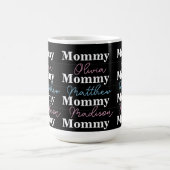 Mug Jote maman rose Bleu Enfants Noms Typographie (Centre)