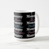 Mug Jote maman rose Bleu Enfants Noms Typographie (Devant droit)