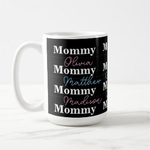 Mug Jote maman rose Bleu Enfants Noms Typographie