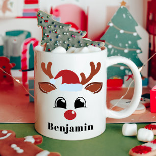 Mug Jote Reindeer Boy Noël Nom personnalisé