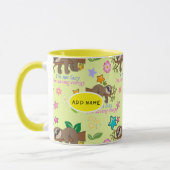 Mug Jote Sloth Jaune Motif Funny Lazy Citation Florale (Gauche)