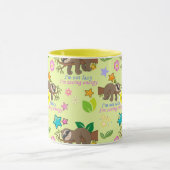 Mug Jote Sloth Jaune Motif Funny Lazy Citation Florale (Centre)