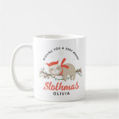 Mug Jote Sloth Personnalisé Enfants Noël (Gauche)