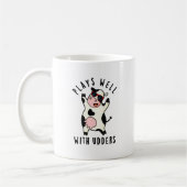 Mug Joue Bien Avec Les Udders Funny Cow Pun (Gauche)