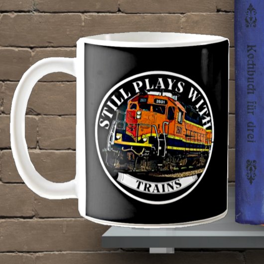 Mug Joue encore avec les trains Orange Black Diesel Tr