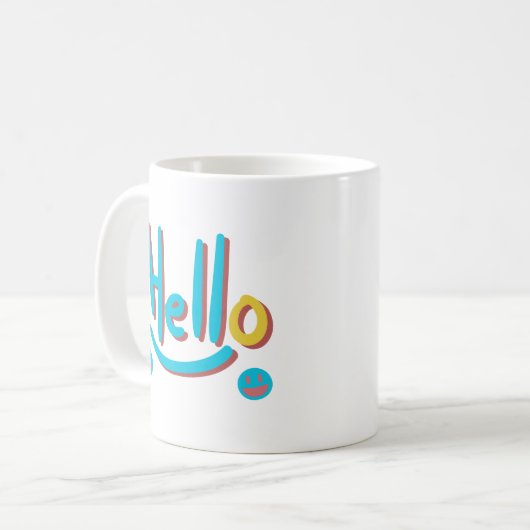 Mug Jouer Abstrait Hello Motif Art (Devant gauche)