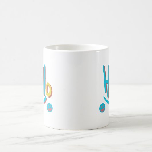 Mug Jouer Abstrait Hello Motif Art (Centre)