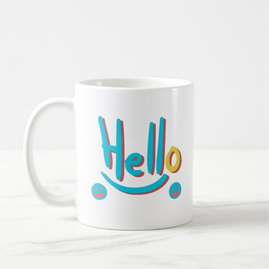 Mug Jouer Abstrait Hello Motif Art (Gauche)