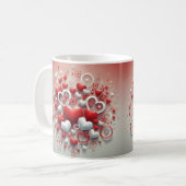 Mug Jouer aux Coeurs Rouge et Blanc La Saint-Valentin (Devant gauche)