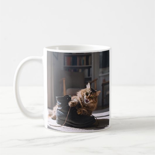 Mug Jouer Chaussure Chat amusant (Gauche)