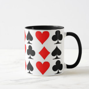 Mug Jouer des costumes de cartes (Clubs Hearts Spades